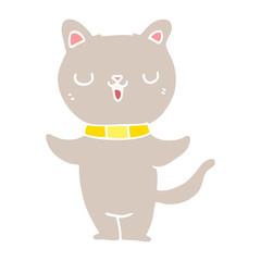 flat color style cartoon cat