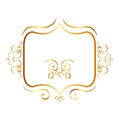 elegant golden frame icon