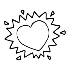 line drawing cartoon love heart