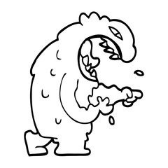line drawing cartoon halloween monster