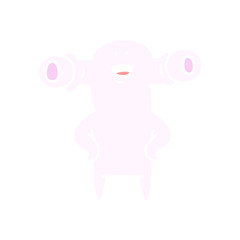 friendly flat color style cartoon alien