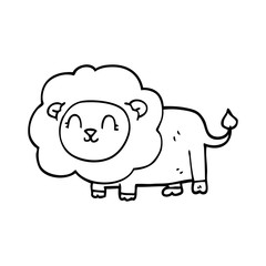 line drawing cartoon lion