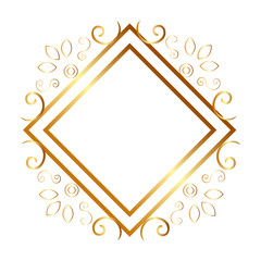 elegant rhombus golden frame