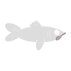 flat color style cartoon fish