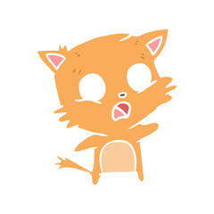 flat color style cartoon cat
