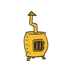 cartoon doodle old wood burner