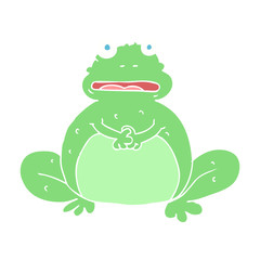 flat color illustration of a cartoon frog
