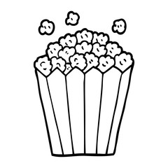 line drawing cartoon cinema popcorn