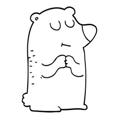 line drawing cartoon polar bear