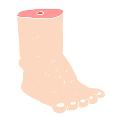 flat color illustration of a cartoon foot