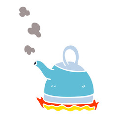 cartoon doodle kettle on stove