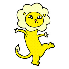 cartoon doodle happy lion