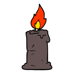 cartoon doodle burning candle