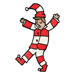 cartoon doodle man sleepwalking