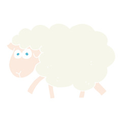 flat color illustration of a cartoon sheep