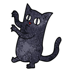 cartoon doodle spooky black cat