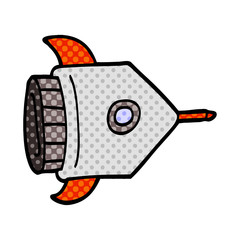 cartoon doodle spaceship