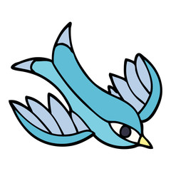 cartoon doodle swallow tattoo