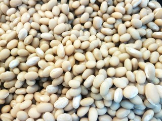 Top view of soy bean as a background,  healthy food concept (Glycine max)