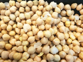 Top view of Chickpeas as a background, healthy food concept (Cicer arietinum)