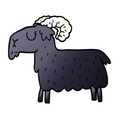 cartoon doodle black goat
