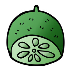 cartoon doodle lime fruit