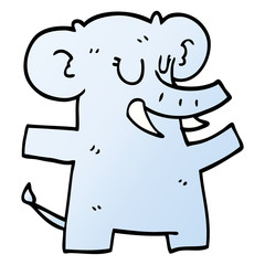 cartoon doodle elephant dancing