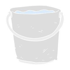 flat color illustration of a cartoon bucket of water