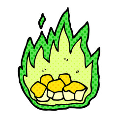 cartoon doodle spooky burning halloween coals