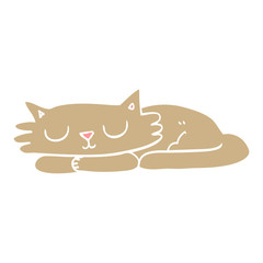 cartoon doodle sleeping cat