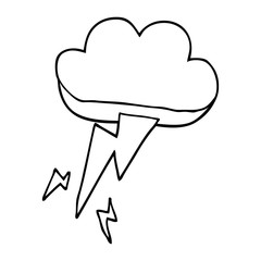 line drawing cartoon thunder and lightening