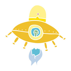 cartoon doodle alien spaceship