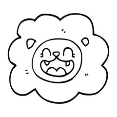 line drawing cartoon lion