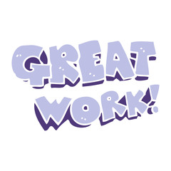 great work flat color illustration of a cartoon symbol