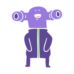 friendly flat color style cartoon alien