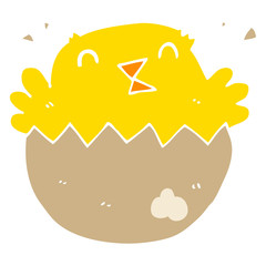 flat color style cartoon hatching chick