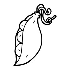 line drawing cartoon peas in pod