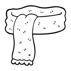 line drawing cartoon winter scarf