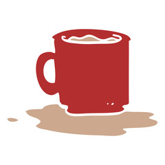 cartoon doodle of spilt mug of tea