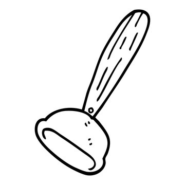 recommend clip art: line drawing cartoon toilet plunger