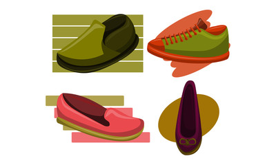 Shoes Back To School Template Vector Set