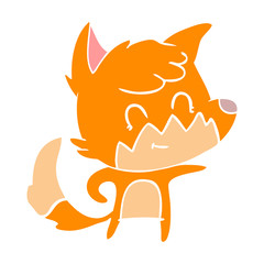 flat color style cartoon friendly fox