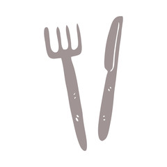 cartoon doodle knife and fork