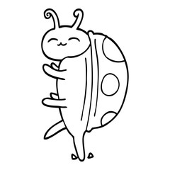 cute line drawing cartoon ladybug