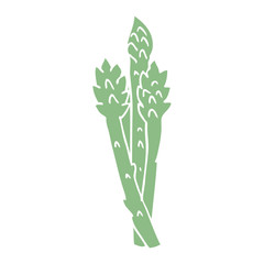 cartoon doodle asparagus plant