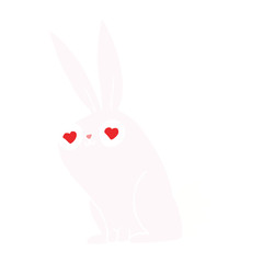 flat color style cartoon bunny rabbit in love