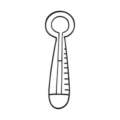 line drawing cartoon medical thermometer