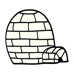 cartoon doodle ice igloo