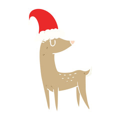 flat color style cartoon christmas reindeer