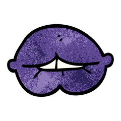 cartoon doodle purple lips